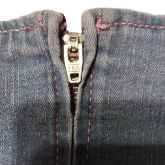 Free Spirited Wild Fable Sexy Denim Mini Skirt Mid Wash Blue W4 Straight Stretch - Picture 6 of 11